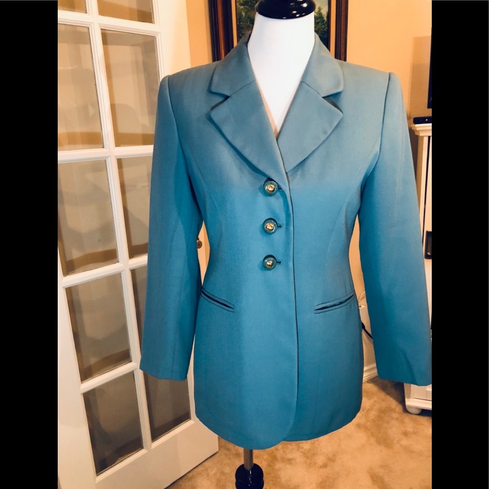 Kasper A.S.L. Petite Cerulean Blue Suit Jacket